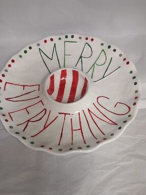 Mud Pie Chip and Dip Plater Happy Everything In Perfect Condition....B111